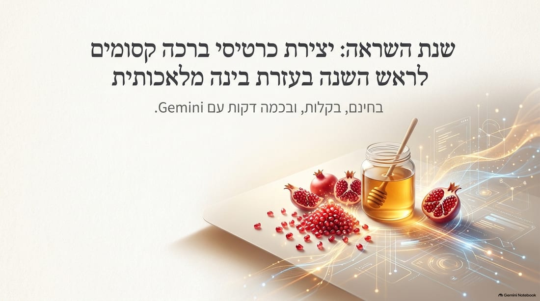 שקופית פתיחה: יצירת כרטיסי ברכה לראש השנה בעזרת בינה מלאכותית